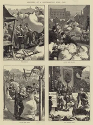 Skizzen auf einer Wollmesse in Northampton